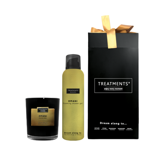Treatments® - Geschenkbox Duschschaum &amp; Kerze - Omani